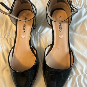 Steve Madden Black Patent Leather Heels Classic Pointed Toe